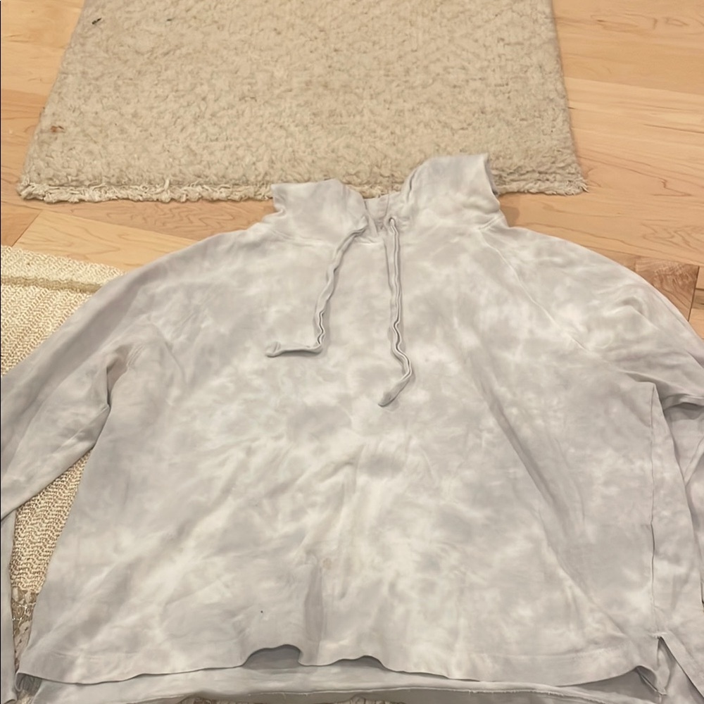 Gray Tie-Dye Pullover Hoodie